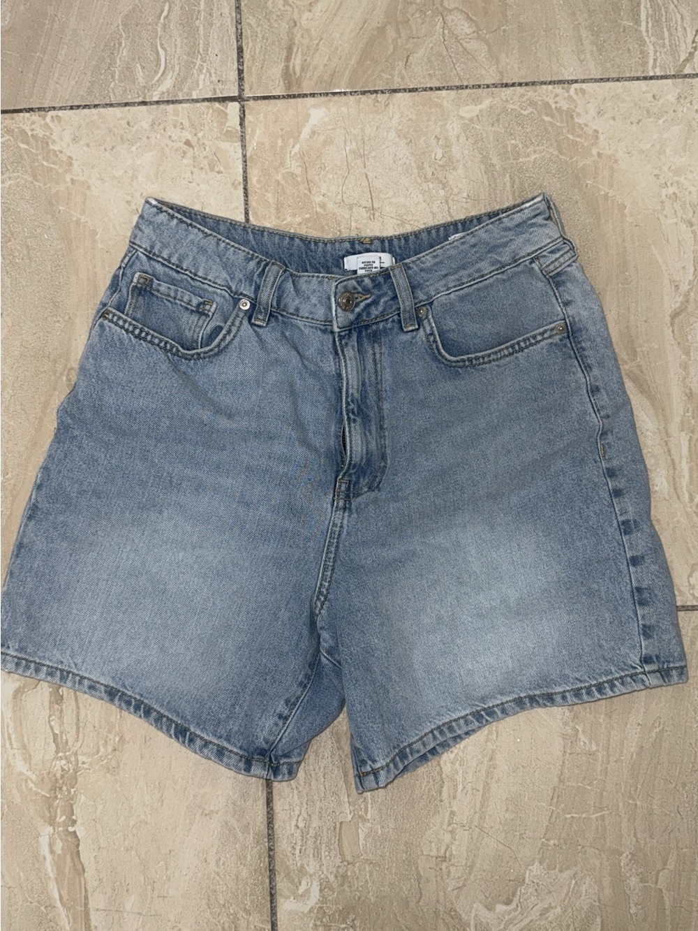 Forever 21 Light Blue High-Rise Denim Shorts